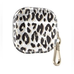 Nwt Kate spade ear air pods gen 3 case city leopard black